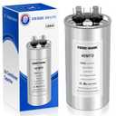 2 x 40 uF/MFD Capacitor for AC, 370 or 440 VAC CBB65 Dual Run Round Capacitors for AC Motor Run, Fan Start, Condenser Straight Cool, Heat Pump, Air Conditioner, and Pool Pump