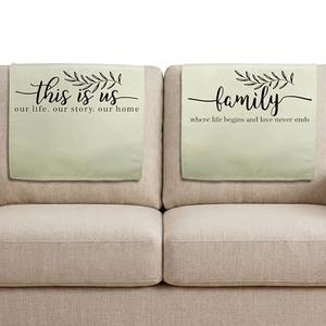 Tatuo 2 Pieces Recliner Headrest Protector Couch Headrest Covers with Inspirational Words Chair Sofa Slipcover for Furniture Home Decoration, 26.77 x 16.93 Inch(Elegant Style)