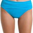 Island Goddess Banded Mid Waist Pant Bikini Swimsuit Bottom S