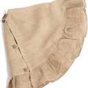 Natural Color Jute Burlap Christmas Holiday Ruffled Tree Skirt, 53 Inch Round