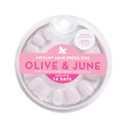 Olive & June Instant Mani Press-On Nails (Glue) | 42 Fake Nails, 21 Sizes | Non-Toxic, Long-Lasting Recycled Materials Realistic Look | Spring Flowers & Patterns | Extra Short, Round |Strawberry Scone