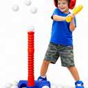 Kids Tee Ball Set with 10 Balls  Adjustable Height Batting Tee for Toddlers & Kids  Indoor Outdoor Baseball Training Toy for Beginners