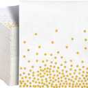 Juvale White & Gold Polka Dot Paper Cocktail & Beverage Napkins - 5 x 5 In, 100-Pack, 3-Ply Disposable - Wedding Cocktail Napkins for Bridal Showers & Anniversary Parties