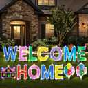 Yerliker 14 Pcs Welcome Home Yard Sign with Stakes LED Light 12.6" Welcome Home Lawn Sign Outdoor Yard Letters Decorations Patriotic Military Homecoming Party Supplies(Colorful)