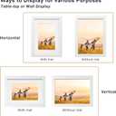 KINLINK 6x8 Picture Frame White Set of 4, Wooden Photo Frames Matted 4x6 with Plexiglass for 4x6 with Mat or 6x8 without Mat for Table and Wall Display