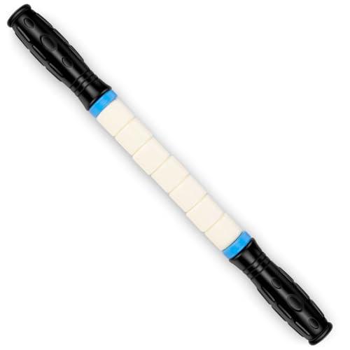 iGreely Premium Muscle Roller the Ultimate Massage Roller Stick 17 Inches Recommended By Physical Therapists Promotes Recovery Fast Relief for Cramps Soreness Tight Muscles-White