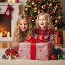 2 x RiukRaiu Christmas Cat Wrapping Paper for Kids - Pink Xmas Gift Wrap Red Green Plaid Paw Prints Gingerbread Santa Hats for Holiday Presents & Party Gifts - 4 Jumbo Sheets, 40 X 28 Inches Each