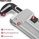 MAXPOWER 30-inch Pipe Wrench, Aluminum Straight Plumbing Wrench Heavy Duty Adjustable Pipe Wrench