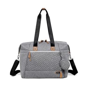 Dikaslon Diaper Bag Tote, Large Travel diaper tote for Mom and Dad, Multifunction baby tote bag for Boys and Girls with Pacifier Case and Changing Pad, Grey
