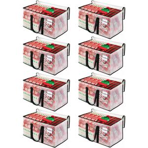 BlissTotes Extra Large Heavy Duty Storage Totes, 8-Pack Clear Moving Bags with Reinforced Handles & Tag Pocket, Perfect for Christmas & More (76L)