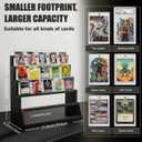 5 Tier Wooden Card Display Stand – Vertical Card Holder Display for Trading Cards, Game Cards, Sports Cards, Graded PSA/BGS/SGC, Baseball, Basketball&Football(Soccer) Card Stand, Desk & Shelf Organize,Black