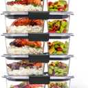 Rubbermaid Brilliance Meal Prep Containers, 2-Compartment Food Storage Containers, 2.85 Cup, 5-Pack, BPA-Free, Clear/Grey