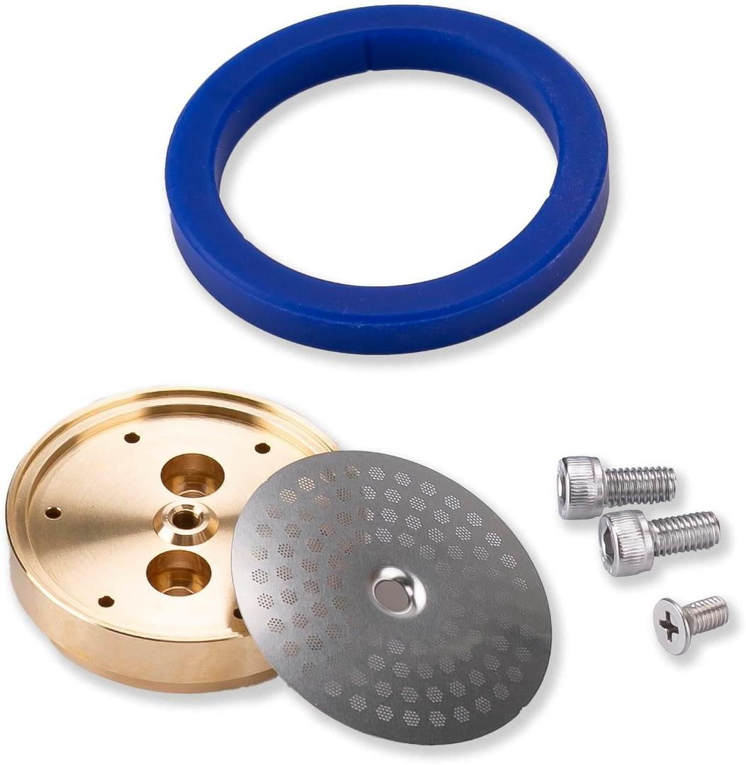 Brass Tune Up Kit for Gaggia Replacement for IMS Precision Shower Screen Brass Shower Holder, Silicone Gasket, Stainless Steel Screws.
