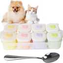 Pet Wet Food Container with Lids for Fridge,8-Pack Farmers Homemade Silicone Dog Food Container with Scoop,1.1oz Each, Keeps Wet Can Food Fresh, Odor-Resistant,Freezer, Microwave & Dishwasher Safe