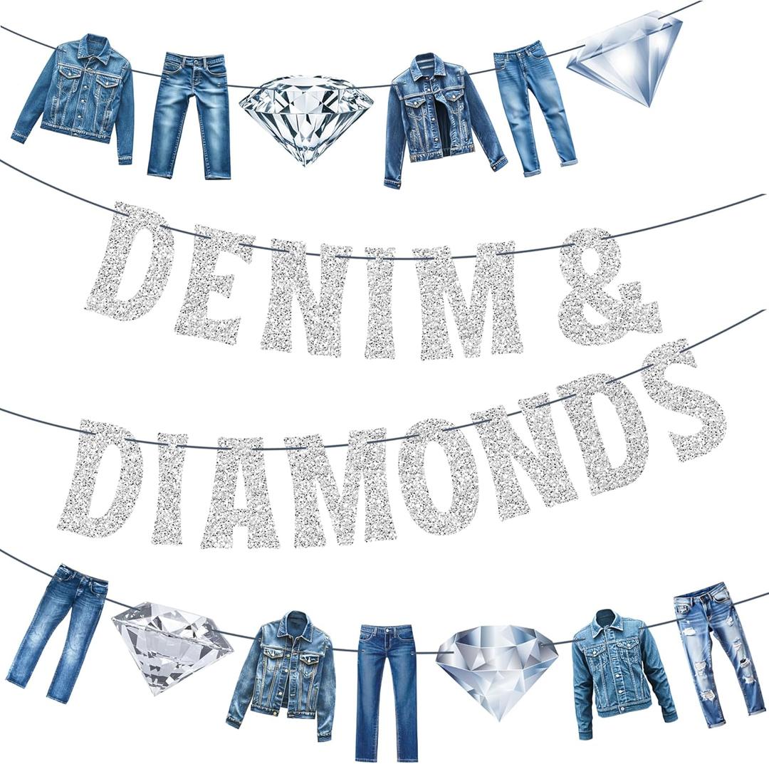 Denim and Diamonds Party Banners 4Pcs Denim and Diamonds Theme Birthday Party Decorations Silver Denim Jeans Cutout Banners for Crystal Diamonds Bridal Shower Bachelorette Supplies Denim and Diamonds Party Banners 4Pcs Denim and Diamonds Theme Birthday Party Decorations Silver Denim Jeans Cutout Banners for Crystal Diamonds Bridal Shower Bachelorette Supplies
