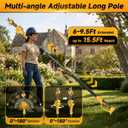 4 in 1 Cordless Pole Saw & Pruning Shears Combo for Dewalt 20V Max Battery(Not Included), 8 Inch Mini Chainsaw & Electric Pruner with 15 Ft Reach Extension Pole for Branch Cutting Tree Trimming