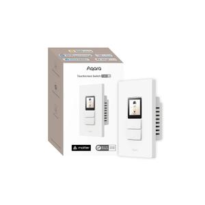 Aqara Touchscreen Switch S100 US, LCD Smart Light Switch, Matter Hub Required, 8 Wireless Buttons, Native Matter Over Wi-Fi, Built-in Thread Border Router, Works with Apple Home, Alexa & Google Home