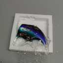 XMGZQ Hand Blown Glass Fish Figurines,Sea Glass Art Figurines Ornament,Tropical Fish Paperweights,Coastal Beach Room Decor,Colorful Aesthetics Home Decor for Bookshelf,Office,Living Room (Blue Green)