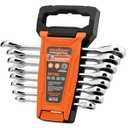 HORUSDY Combination Ratchet Wrenches Set with SAE | 8 Pieces Wrench Set with Wrench Organizer | 72-Tooth | 5 Swing Arc | 1/4" - 11/16" | Chrome Vanadium Steel