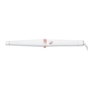 T3 SinglePass Curl Professional Curling Iron Custom Blend Ceramic Long Barrel Curling and Wave Iron with Adjustable Heat Settings for Shiny Smooth Curls and Waves (2 Piece Set, White/Rose Gold)