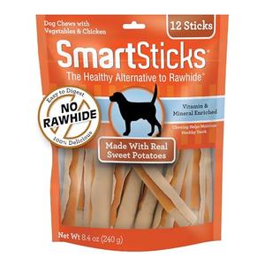 SmartBones SmartSticks, Treat Your Dog to a Rawhide-Free Chew Made With Real Meat and Vegetables, Pack Of 3