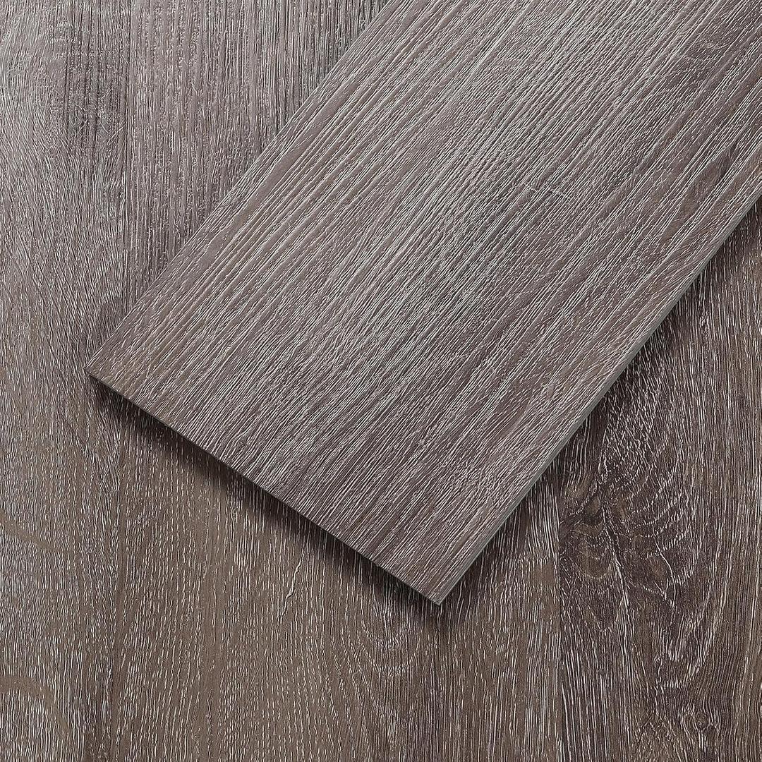 Peel and Stick Floor Tile, Luxury Vinyl Plank Flooring 36-Pack 54 Sq.ft, Real Wood Look Self-Adhesive Vinyl Floor Tiles, Easy DIY for Kitchen, Bedroom and Living Room, Classic Gray