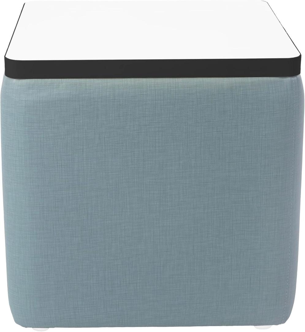 FDP Pro Series 18" Square Dry-Erase Side Table, 18" H - Blue Crosshatch (18"D x 18"W x 28"H)