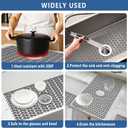 AWOKE Large Silicone Sink Protectors for Kitchen Sink, 30" x 16" Center Drain Hole, Sink Mat for Bottom of Farmhouse Kitchen Stainless Steel Sinks, Raised Feet/Heat Resistant/Non-slip (Gray)
