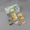 parro Gold Door Knobs Interior,Privacy Door Knob with Lock,Pismo Doorknob with Rectangle Rosette for Bath & Bedroom