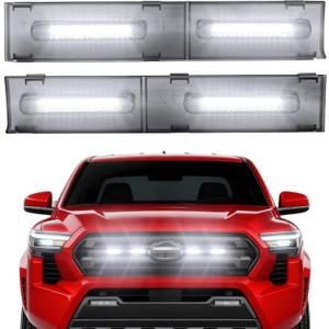 Front Grille Grill Lights for 2024 2025 Toyota Tacoma SR SR5 Led Grill Light Accessories(for SR sr5 only-LED-White)