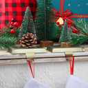 Fovths 2 Pack Christmas Stocking Holders for Mantle Christmas Stocking Holder for Fireplace Stocking Hooks for Mantle Weighted Stocking Hangers with Protective Pad for Xmas Party Decorations (Bronze)