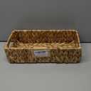 StorageWorks Water Hyacinth Basket for Toilet Paper, Wicker Baskets for Storage with Built-in Handles, 14 "L x 6 "W x 3 "H