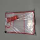Ohuimrt 12 Pack Clear Plastic Gift Bags with Handles, Reusable Party Favor Bags with Ribbon for Birthday, Wedding, Bachelorette Party, 10.2 x 7.1 x 3.1 Inch (Red)