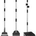 Pooper Scooper, Long Handle Dog Pooper Scooper, Heavy Duty Stainless Steel Rake, Tray & Spade Set for Pet Waste Removal, Use on Grass, Dirt or Gravel