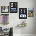 FramePro Wood Medal Display Frame with Real Glass Wall Mount (Black)