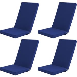 Outdoor Adirondack Chair Cushions Set of 3 - Removable Covers, Water-Repellent, Fade-Resistant, Non-Slip Bottom & Securing Straps, Universal Fit for Most Adirondack & Rocking Chairs - Navy