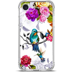 Case for iPhone 16e,Hummingbird in Flowers Style Drop Protection Shockproof Case TPU Full Body Protective Scratch-Resistant Cover for iPhone 16e