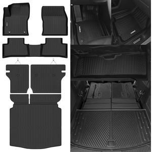Naibeve Floor Mats for Toyota Corolla Cross 2022 2023 2024 2025 2026 Fuel FWD(Not for Fuel AWD)- All Weather for Corolla Cross Floor Mats & Cargo Mat & Backrest Mats Interior Accessories