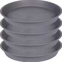 4 Pack of 16 inch Plant Saucer, Heavy Duty Round Plant Trays for Pots, Bird Bath Bowls, Plant Water Tray, Flower Plant Saucers for Indoors (16", Cement Gray)