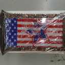 4th of July Solar Lanterns Outdoor Waterproof, American Flag Hanging Lantern with Flickering LED Candle, 13" Patriotic Lanterns Independence Day Decorations for Patio Porch Garden Yard Pathway, 1 Pack