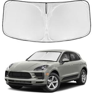 for Porsche Macan 2014-2024 2025 2026 Windshield Sun Shade - 4 Layers Car Sunshades for Front Windows Shade Cover Custom Fit Sun Visor 250T Retractable Shade Blocks UV Rays Car Accessories