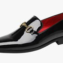 ELANROMAN Men's Patent Leather Loafers Wedding Party Prom Shoes 46