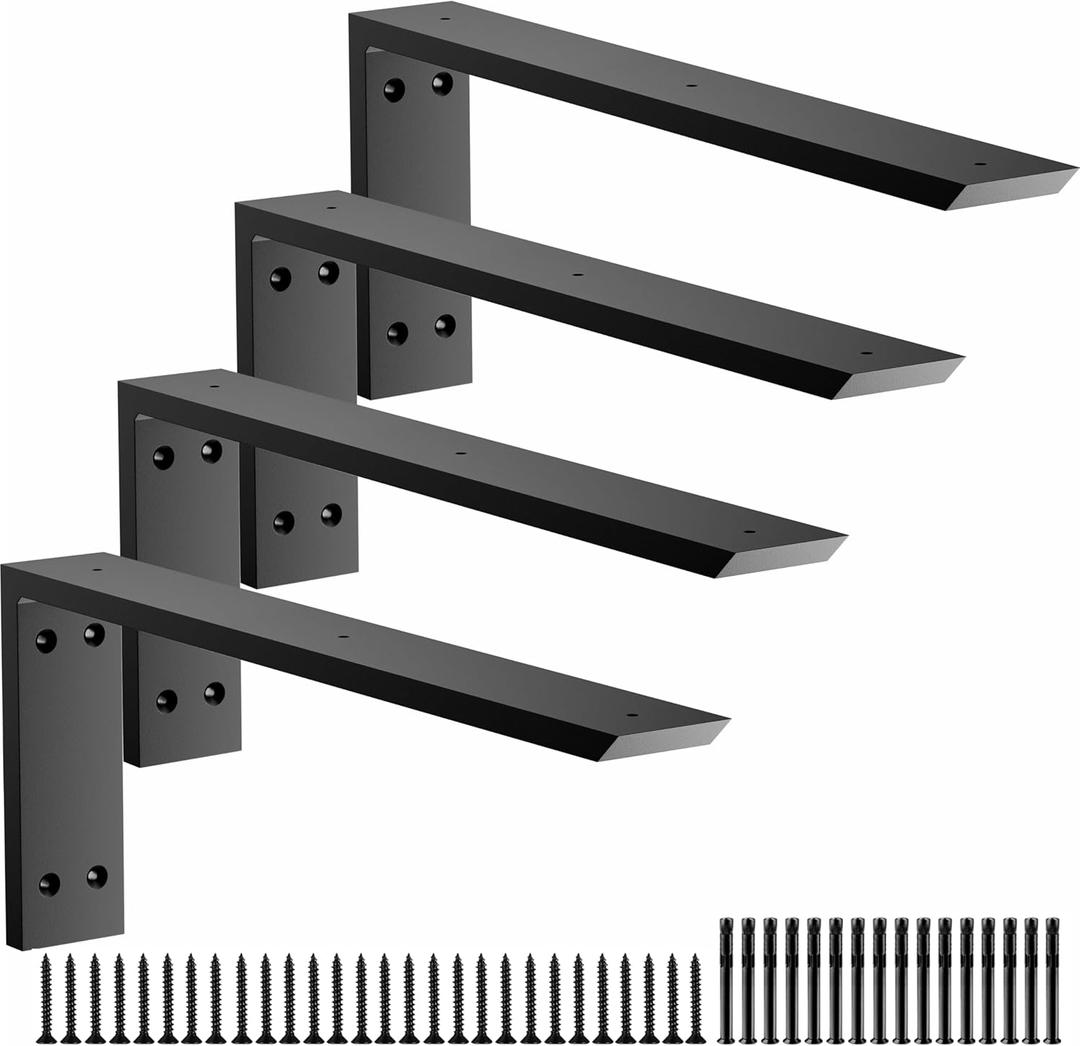 Premium Heavy Duty Countertop Brackets 20 inch 4 Pack (2/5" Thick),Granite Countertop Support 20" x 8" x 2 1/2",Shelf L Bracket Metal Corbels Suitable for Quartz,Wood,Concrete and Laminate Countertops