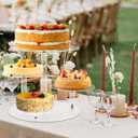 YestBuy Cupcake Stand, Round Cake Stand, 4 Tier Cupcakes and Cakes Comb for 8-12 Inch Cakes, Tiered Cupcake Tree Tower, Clear Dessert Display Stand for Dessert Table Wedding Birthday Party