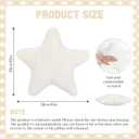 Qunclay 15" Star Pillow Star Soft Striped Faux Fur Plush White Throw Pillow