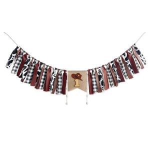 1st Birthday High Chair Banner - Cowboy Rodeo Party Decoration for Boy, Western Theme Birthday One Party, My First Rodeo for Photo Booth Props