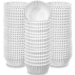 100 Jumbo Cupcake Muffin Liners 2 1/4" X 1 7/8" | Large Tall White Fluted Baking Cups Cupcake Liners