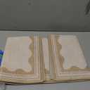 GarveeHome Scalloped Door Mat Indoor Rugs for Entryway Small Rug 2x3 Washable Non-Slip Solid Beige Modern Soft Low-Pile Throw Carpet for Bedroom Kitchen Bathroom Entrance