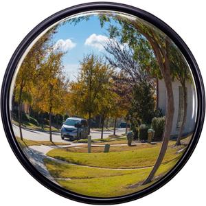 Convex Mirror - Shatterproof Traffic Mirror with Adjustable Bracket for Garage, Driveway, Warehouse & Indoor or Outdoor Surveillance - Fish Eye Security Reflector for Corner or Blindspots