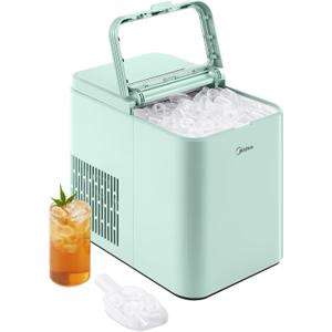 Midea MERI26B1AGN Countertop Bullet-Ice Maker, 8 Ice Bullets Ready in 6 Minutes, 26lbs/24H, Self-Cleaning Function with Ice Scoop and Basket for Home/Office/RV